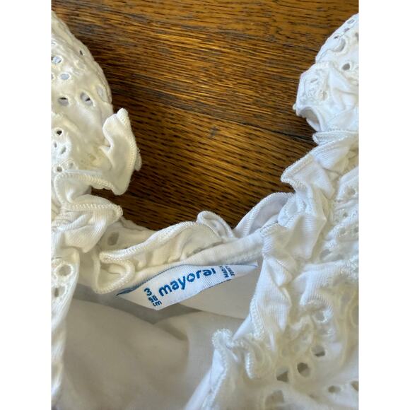 Mayoral Girls' Eyelet Blouse and Gingham Shorts Size 3 - Picture 4 of 6